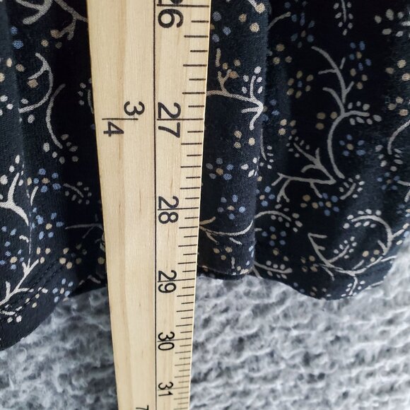 J. Jill Top Womens XL Black Floral 3/4 Sleeve Lightweight Relaxed Fit Blouse - Picture 5 of 9